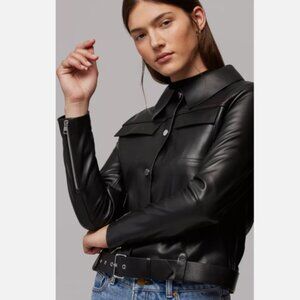 Soia & Kyo Rowen Dyed Belted Leather Jacket
